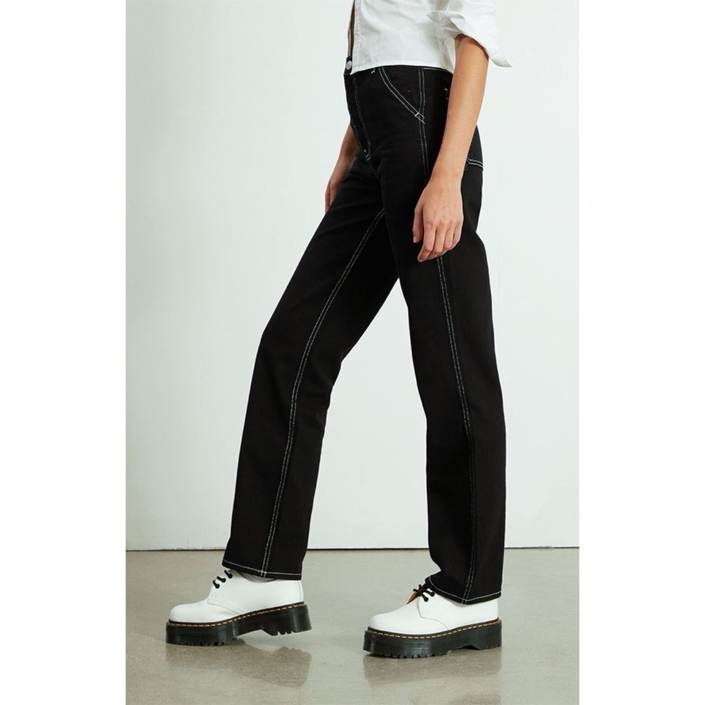 PacSun Black Cargo 90s Boyfriend Carpenter Pants Rigid High Rise Loose Fit 25